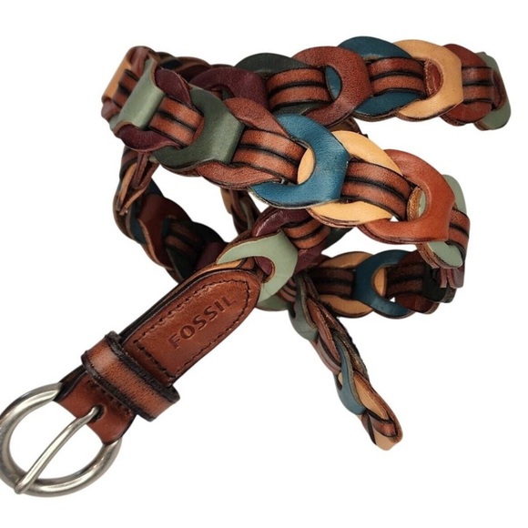 Fossil Colorful‎ Braided Leather Belt - Picture 1 of 5